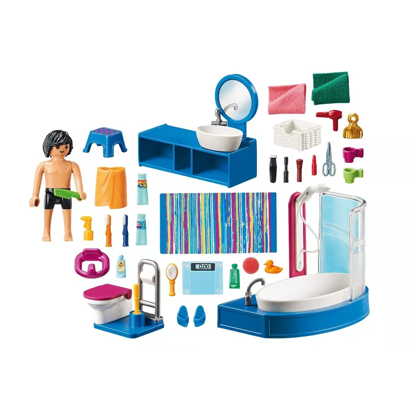 Playmobil casa delle bambole 70211 bagno con vasca da bagno