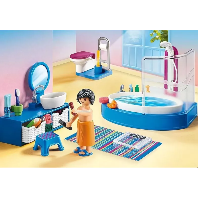 Playmobil casa delle bambole 70211 bagno con vasca da bagno