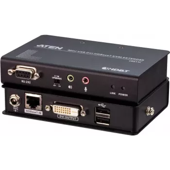 ATEN CE611 Mini USB HDBaseT DVI KVM Extender - trasmettitore e ricevitore - fino a 100 m