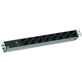 Bachmann PDU 19 pollici 1U 8x CEE7/3 con protezione da sovratensione, cavo 2,0 m, grigio chiaro (RAL 7035) 800.3932
