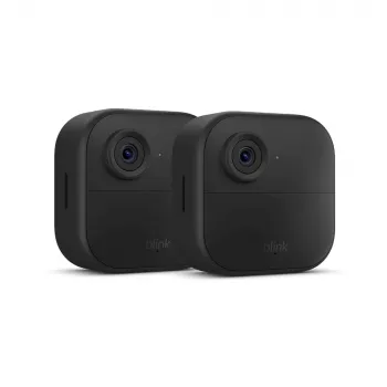 Amazon Blink Outdoor 4 sistema di telecamere di sicurezza smart wireless (2 telecamere + Sync Module Core) - 1080p HD, visione notturna a infrarossi, audio bidirezionale, resistente alle intemperie, nero