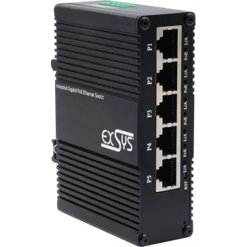 EXSYS EX-62030MPOE Switch industriale 5 porte Gigabit PoE+ web managed