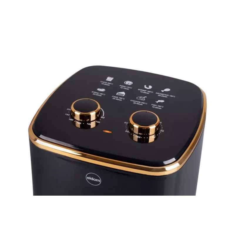 Friggitrice senza olio ELDOM FRITTA 5,0 L temperatura regolabile timer 1500 W singola 5 L friggitrice ad aria standalone nero