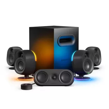 Sistema di altoparlanti SteelSeries Arena 9 5.1 canali con subwoofer wireless, Bluetooth 5.0, illuminazione RGB, nero