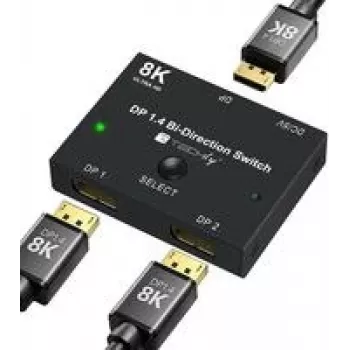 Switch DisplayPort 1.4 bidirezionale TECHLY IDATA-DP-2DP-8KT 8K 2-in-1-out / splitter 1-in-2-out