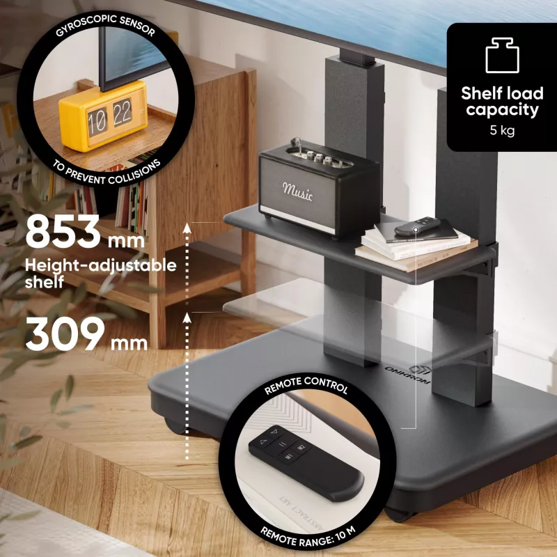 ONKRON TS2811E-B supporto TV mobile per schermi 50-120 pollici, nero