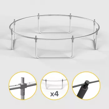 REBEL Active trampolino PRO 8ft/244cm con rete di sicurezza e scaletta