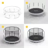 REBEL Active trampolino PRO 8ft/244cm con rete di sicurezza e scaletta