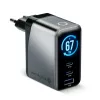 EVERACTIVE SC-670Q caricabatterie GaN 67W USB-C con 2x USB-C e 1x USB-A, Quick Charge 4+, PD 3.0, nero