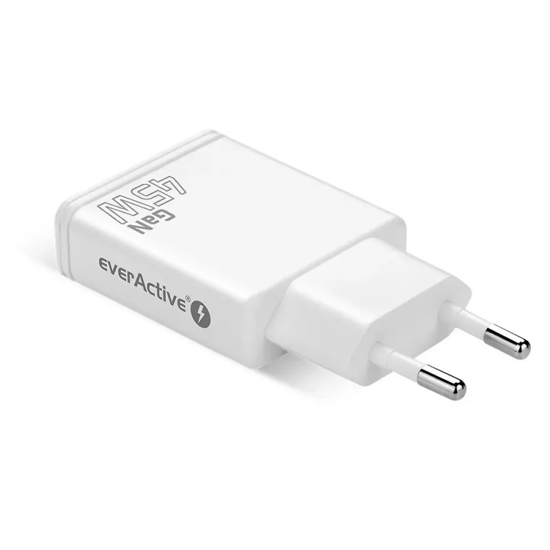 EVERACTIVE caricabatterie da parete GaN QC3.0 45W USB-C SC-460Q bianco