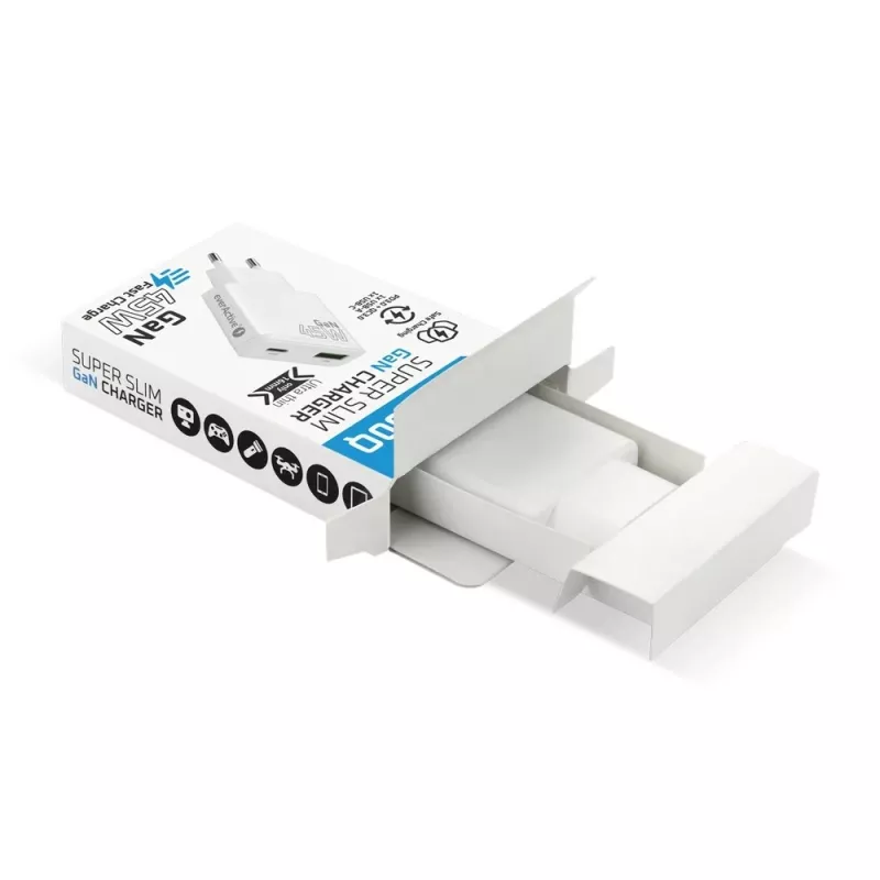 EVERACTIVE caricabatterie da parete GaN QC3.0 45W USB-C SC-460Q bianco