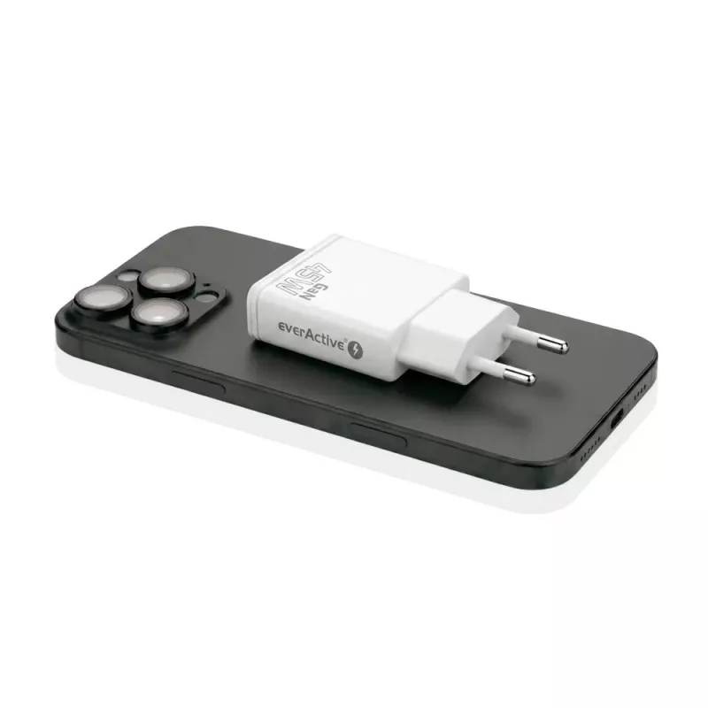 EVERACTIVE caricabatterie da parete GaN QC3.0 45W USB-C SC-460Q bianco
