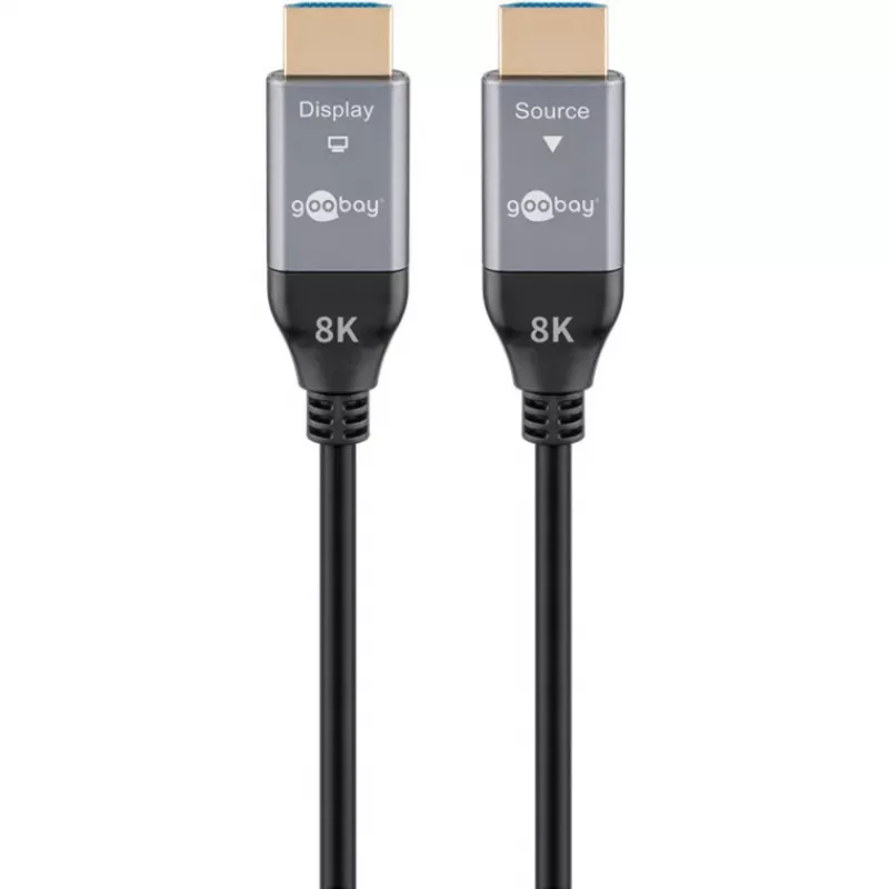 Goobay 76274 Cavo HDMI ottico attivo (AOC) 8K/60Hz 48 Gbit/s 10m nero/grigio