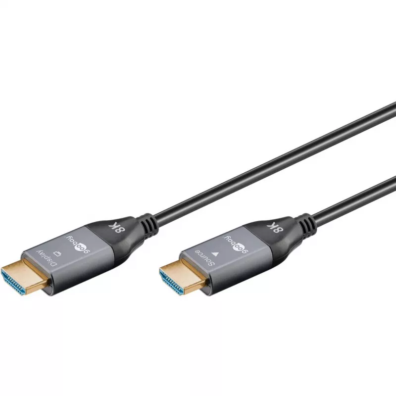 Goobay 76274 Cavo HDMI ottico attivo (AOC) 8K/60Hz 48 Gbit/s 10m nero/grigio