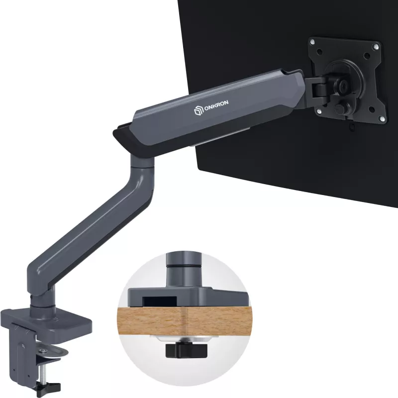 ONKRON G95-G Supporto da tavolo per monitor 17-45 pollici, grafite