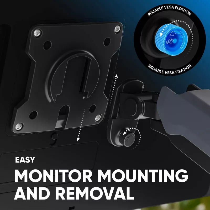ONKRON G95-G Supporto da tavolo per monitor 17-45 pollici, grafite