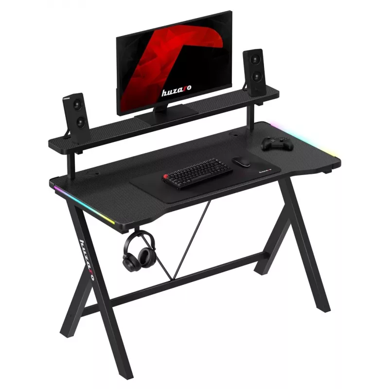 HUZARO Hero 1.9 Scrivania gaming RGB nera