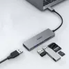 AUKEY CB-C63 Hub USB-C Ultra Slim 4-in-1 alluminio grigio siderale