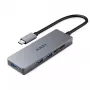 AUKEY CB-C63 Hub USB-C Ultra Slim 4-in-1 alluminio grigio siderale