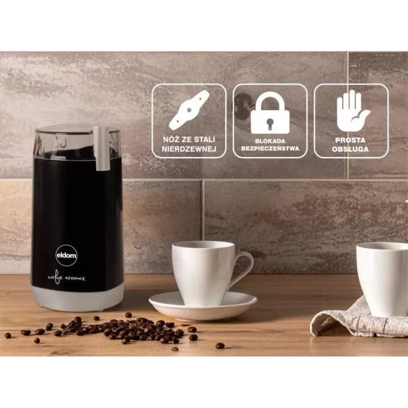 ELDOM MK40 Macinacaffè nero 150W macina a lame