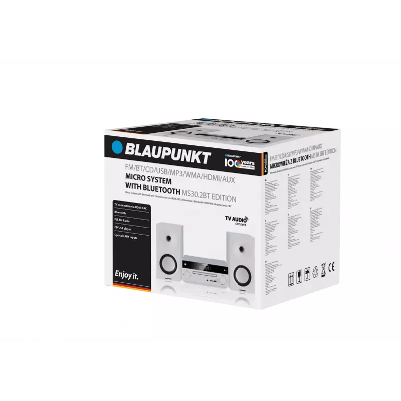 Blaupunkt MS30.2BT Edition microsistema con Bluetooth, CD, USB, HDMI ARC, radio FM, 2x25W RMS, nero