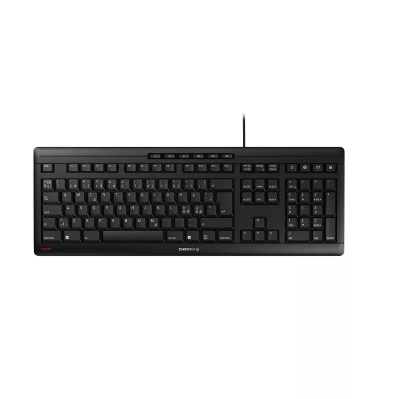 Cherry STREAM KEYBOARD - tastiera USB con filo - layout pan-nordico - nero