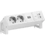 Bachmann DESK2 Pure White modulo presa da tavolo con 2 prese Schuko e USB-C PD da 65W, cavo da 0,2m, RAL 9010