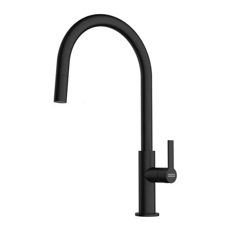 Franke Maris Slim J Miscelatore da cucina con doccetta estraibile, Nero opaco
