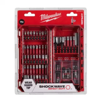 Milwaukee Shockwave Impact Duty set punte e avvitatura, 75 pezzi