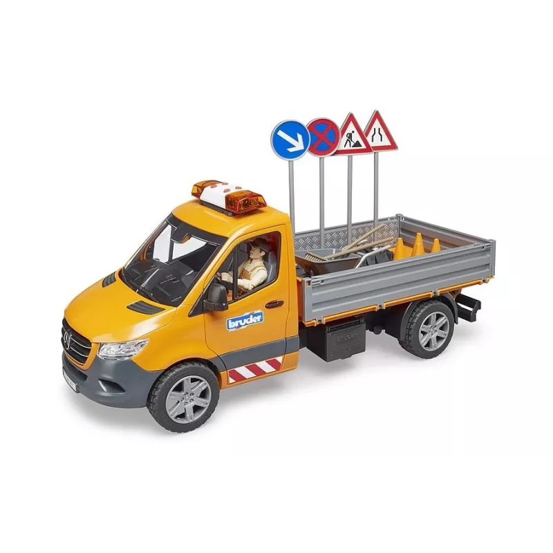 BRUDER MB Sprinter Municipal con modulo luci e suoni, arancione, scala 1:16