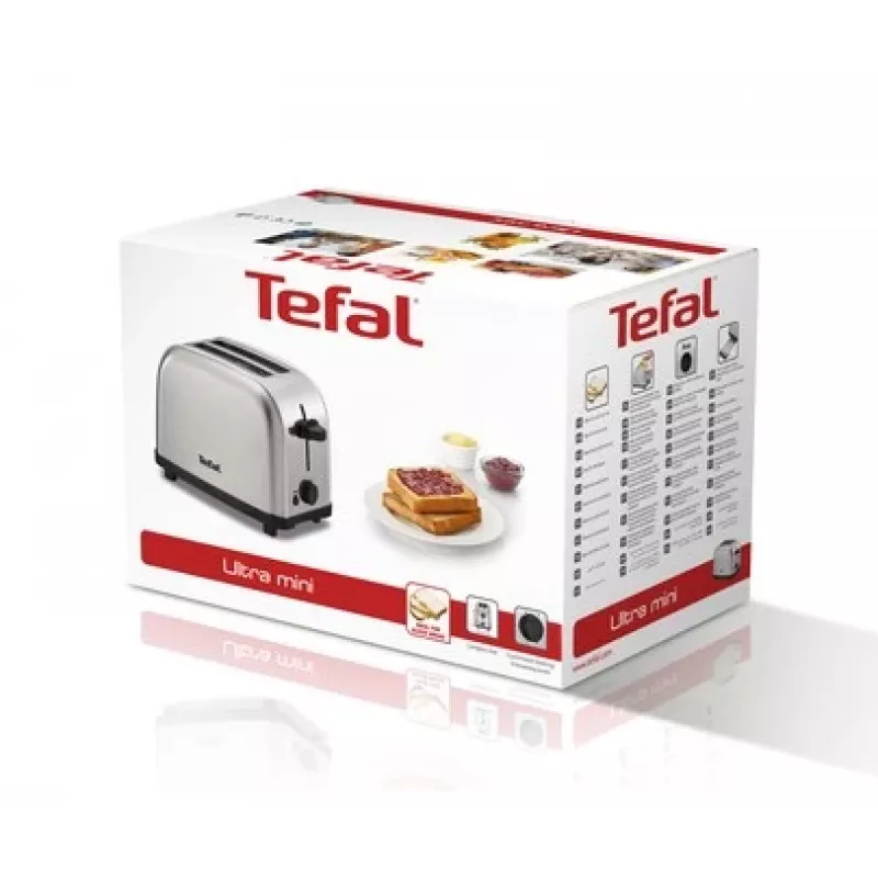 Tefal Ultra Mini tostapane 2 fette acciaio inox TT330D