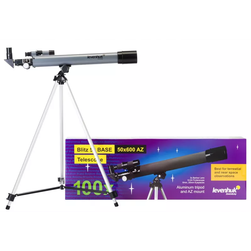 Levenhuk Blitz 50 Base telescopio rifrattore 100x grigio
