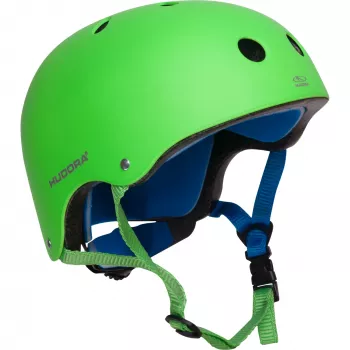 HUDORA casco da skater verde 51-55 cm con luce LED