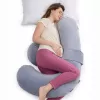 MOMCOZY PP006 Cuscino premaman a forma di F Air Layer grigio