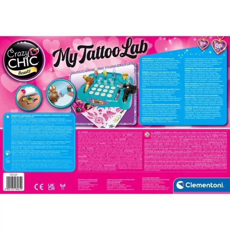 Clementoni Crazy Chic Tattoo Studio set creativo