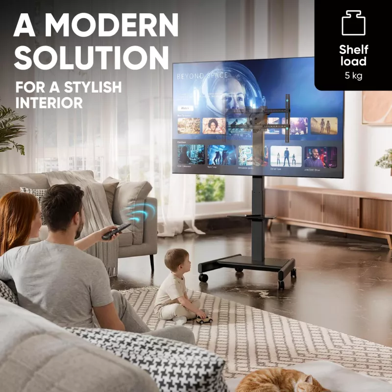 ONKRON TS1552E-B supporto TV mobile per schermi 43-75