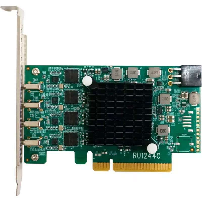 HighPoint RocketU 1244C scheda host USB 3.2 Gen 2x2 PCIe 3.0 x4 con 4 porte USB-C