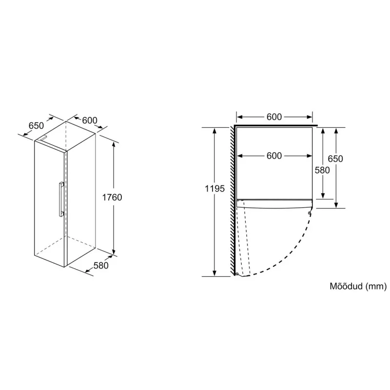Bosch KSV33VLEP frigorifero a libera installazione con VitaFresh, 324 l, argento