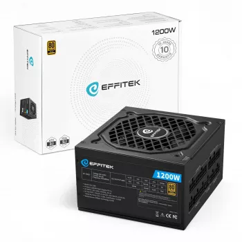 EFFITEK alimentatore 1200W Gold ATX 3.1 PCIe 5.1 completamente modulare