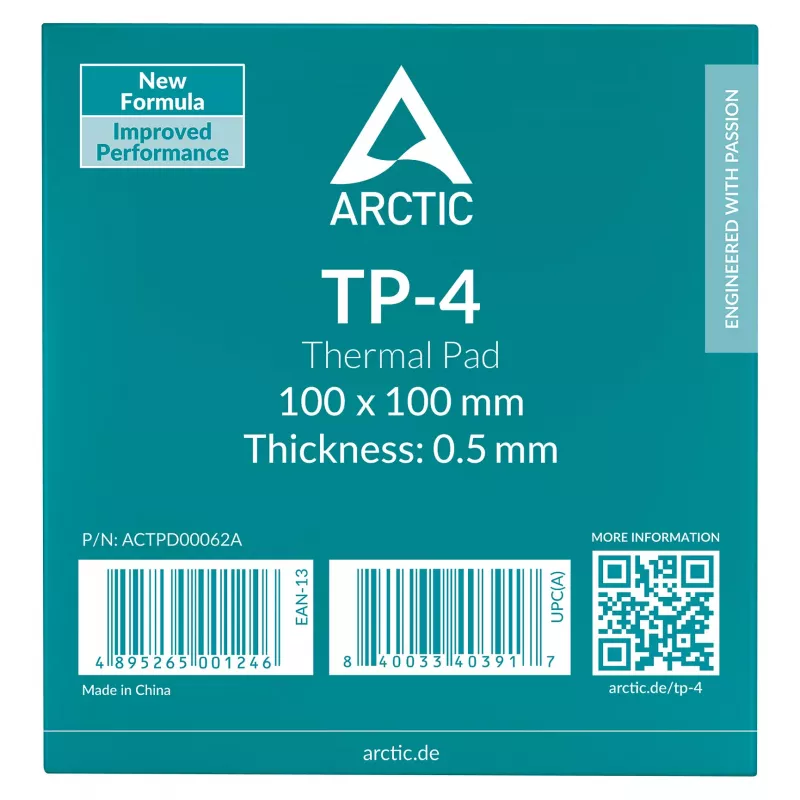 ARCTIC Pad termico 4 (ATP-4) 100x100mm 0,5mm grigio