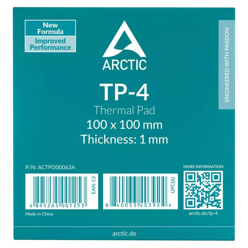ARCTIC Pad termico TP-4 100x100mm 1mm Grigio