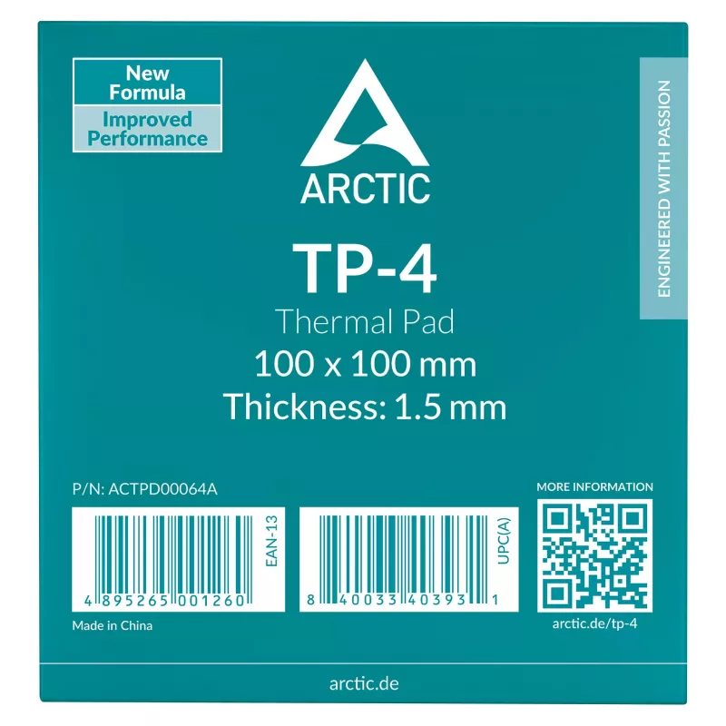 ARCTIC Pad termico ATP-4 100x100mm 1,5mm grigio