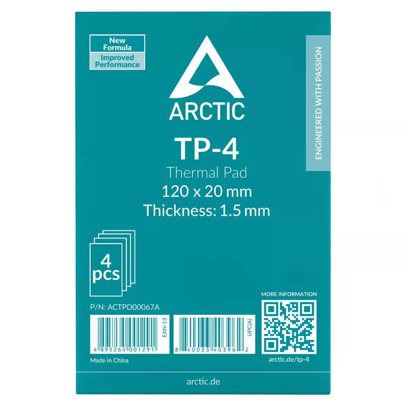 ARCTIC Pad termico TP-4 120x120mm 1,5mm confezione da 4