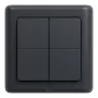 Shelly BLU Wall Switch 4 ZB DK - interruttore a parete Zigbee/Bluetooth a 4 gang, grigio