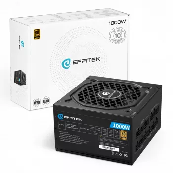 EFFITEK alimentatore 1000W Gold ATX 3.1, PCIe 5.1 cavo modulare