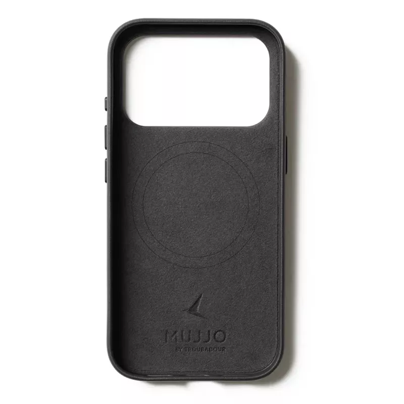 Mujjo Custodia in pelle con portafoglio per iPhone 17 Pro con MagSafe (Nero)