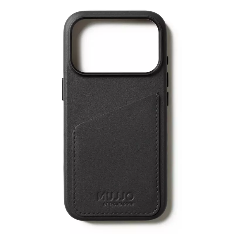 Mujjo Custodia in pelle con portafoglio per iPhone 17 Pro con MagSafe (Nero)