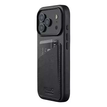 Mujjo Custodia in pelle con portafoglio per iPhone 17 Pro con MagSafe (Nero)