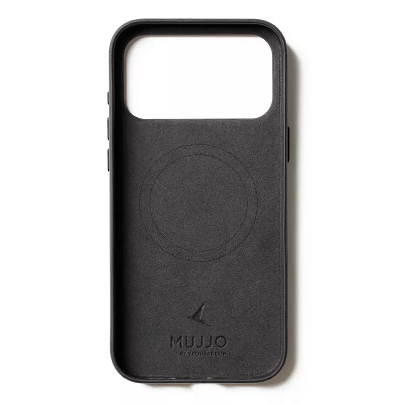 Mujjo Custodia in pelle con portafoglio per iPhone 17 Pro Max con MagSafe (Nero)