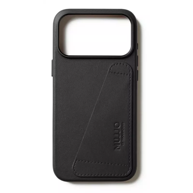Mujjo Custodia in pelle con portafoglio per iPhone 17 Pro Max con MagSafe (Nero)